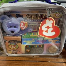Ty Beanie Babies Official Club Platinum Membership Case Silver w/ Handle