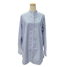 Celine Blue White Striped Button Down Long Shirt Size 38 Cotton Luxury