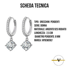 Orecchini Cerchio Huggie In Argento Sterling 925 Con Zirconi - Foto 6