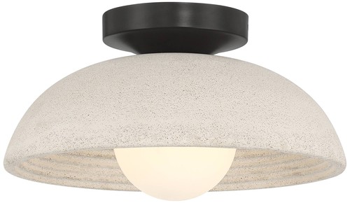 Possini Euro Positano 14" Wide Gray Cement Ceiling Light - Picture 7 of 10