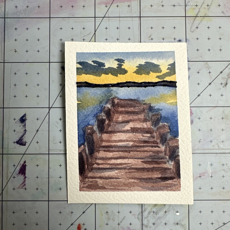 ACEO Original Art Card – Embroidered Landscapes – 1K to OK #126