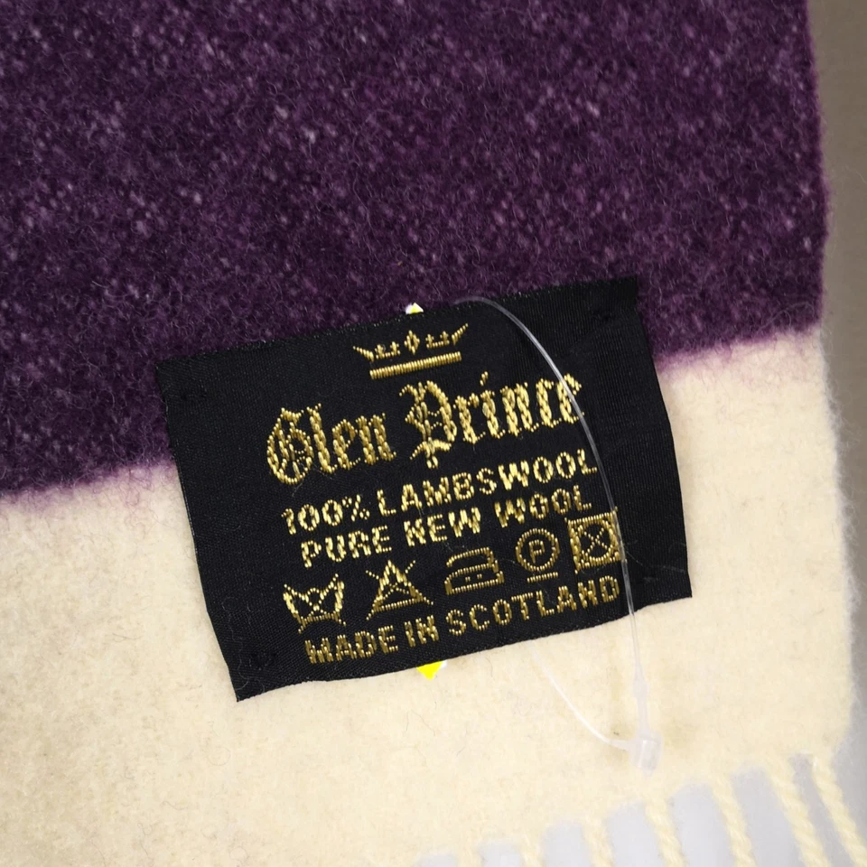 Vintage Glen Prince Wool Scarf Classic Christmas Striped Neckwear Winter Scarves - Image 4 of 4