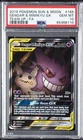 2019 POKEMON SUN & MOON TEAM UP #165 FULL ART/GENGAR & MIMIKYU GX PSA 10