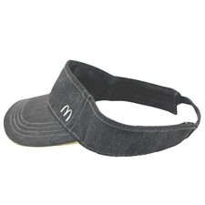 McDonalds Vintage Denim Visor Hat Timeless Elements Dark Wash Adjustable Brass