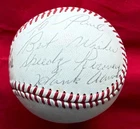 Hank Aaron autographed NL Warren Giles baseball TO PAUL SPEEDY RECOVERY