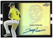 Quinn Priester 2018 LEAF PERFECT GAME SHOWCASE AUTOGRAPH CARD Brewers AUTO SP /8