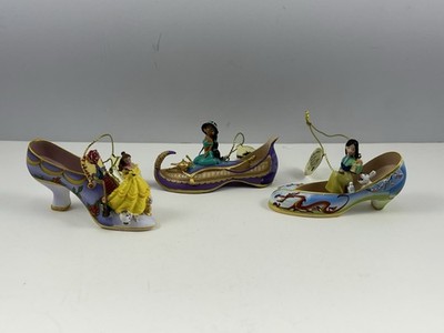 Bradford Exchange Disney Once Upon A Slipper Ornaments Belle, Jasmine & Mulan