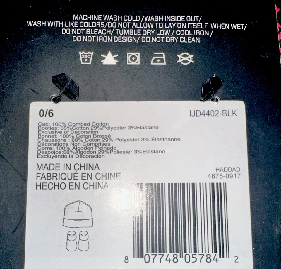 Nike Air Jordan Infantes NEGRO/ROJO 2 piezas Conjunto Sombrero y Botín Calcetín 0-6M Nuevo con Etiquetas Foto 4 de 4