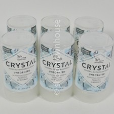 6 Crystal Mineral Deodorant Stick UNSCENTED no aluminum 1.5 oz Travel Size