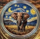 2026 African Big 5 Starry Night Fusion 1 oz ELEPHANT .999 Copper in Blister  C — photo 1