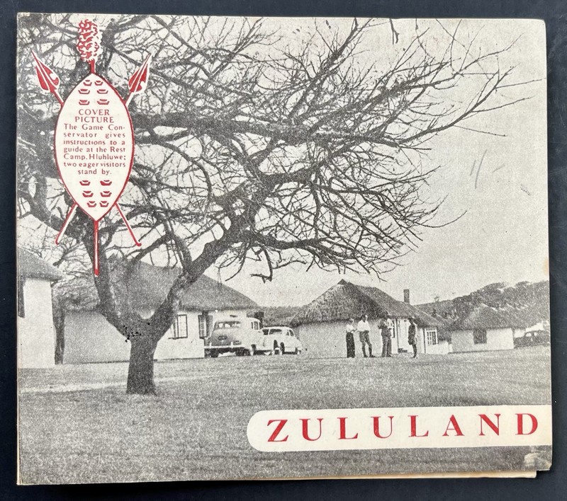 Vintage Fold Out Map Zululand S Africa Rest Camp Game Reserve Park Illustrated