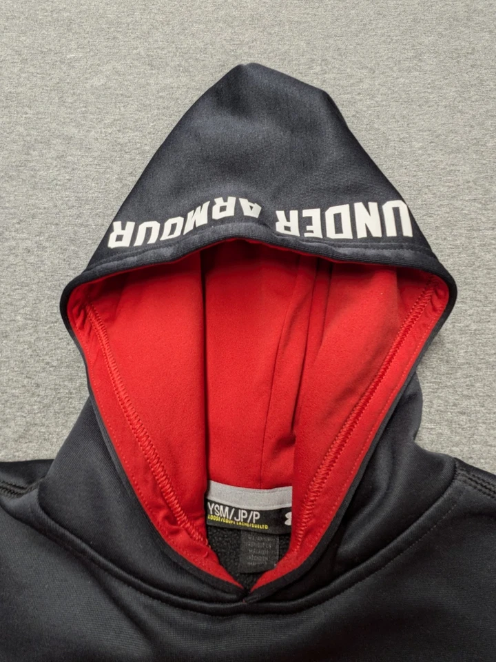 Sudadera con Capucha Under Armour Juvenil Niños Pequeños Negra/Roja YSM Calce Suelto UA Storm Foto 3 de 4