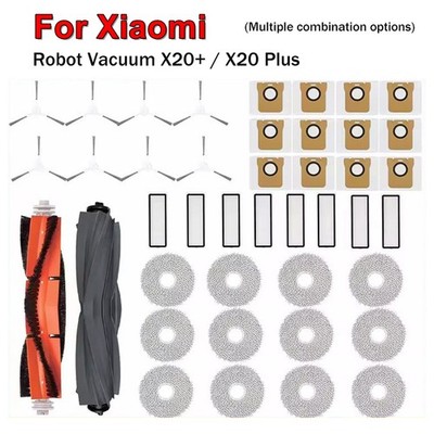 Replacement for Xiaomi Robot Vacuum X20+/20 Plus Dust Bag Mop Cloth Mian Brush