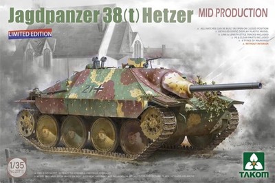 Takom 1/35 Jagdpanzer 38(t) Hetzer Mid Prod.  LE (w/o Interior) #2171X USA 