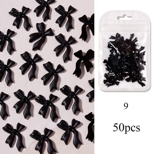 50pcs Manicure Bow Resin Nail Jewelry Accessories 3D Ribbon Nails Art Decoration - Picture 21 of 22