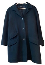 Ladies Warm Vintage Retro Black Pure Wool Coat By Lampert Of London Size 14