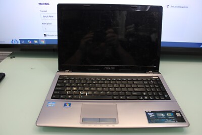 #196 ASUS A53E LAPTOP COMPUTER 15.6'' SCREEN CRACK I-3 CPU BOOTS UP PARTS REPAIR