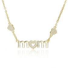 Mothers Day Stainless Steel necklace, MOM letter Necklaces, Mom gift ,Gold,