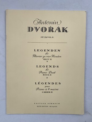 Noten. Dvorak. Legenden. OPUS 59, VOL. II.  Heft II.  Klavier zu 4 Händen.