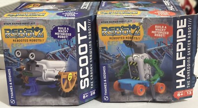 LOT OF 2 ReBotz SCOOTZ & HALFPIPE Robot Motorized Experimental Science Kit