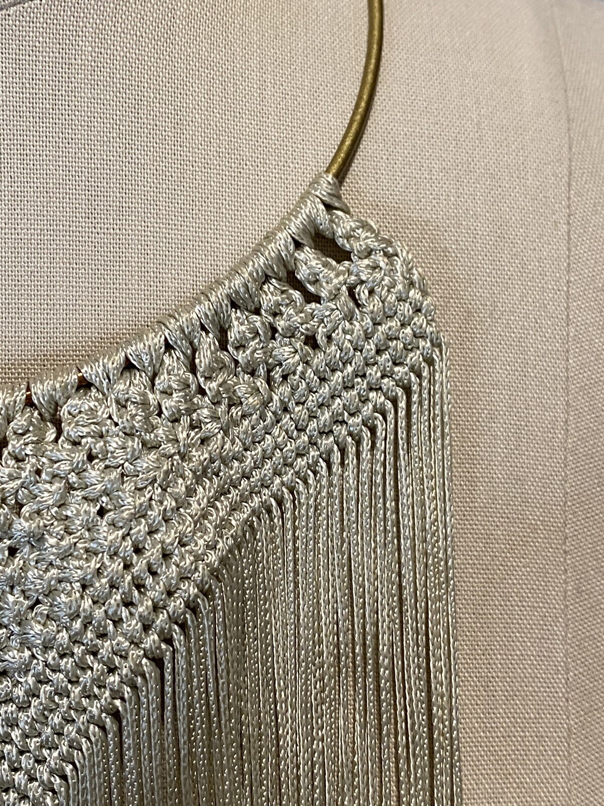 Macrame Ombre Fring Collar Statement Necklace Lon… - image 12