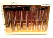 NEW ZOE AYLA 10 PIECE SET PROFESSIONAL MAKE-UP BRUSH ROSE GOLD