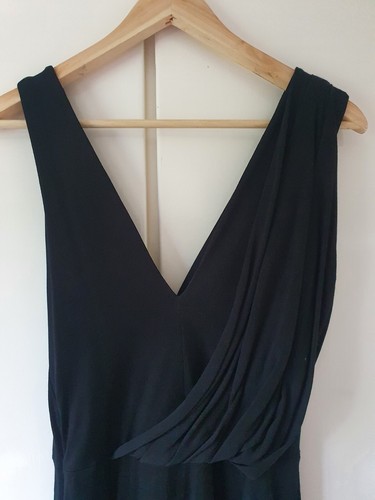 French Connection Black Drape Detail Maxi Dress UK Size 10 - Picture 5 of 5