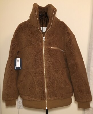 Wilfred Free Teddy Bomber Coat Cigar Brown Size Medium Aritzia