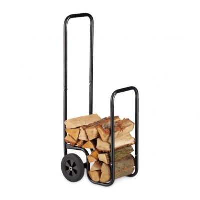 Holzregal Kaminholz Lagerwagen mit Rädern Kamin Anzünden - 24 Stunden Lieferung