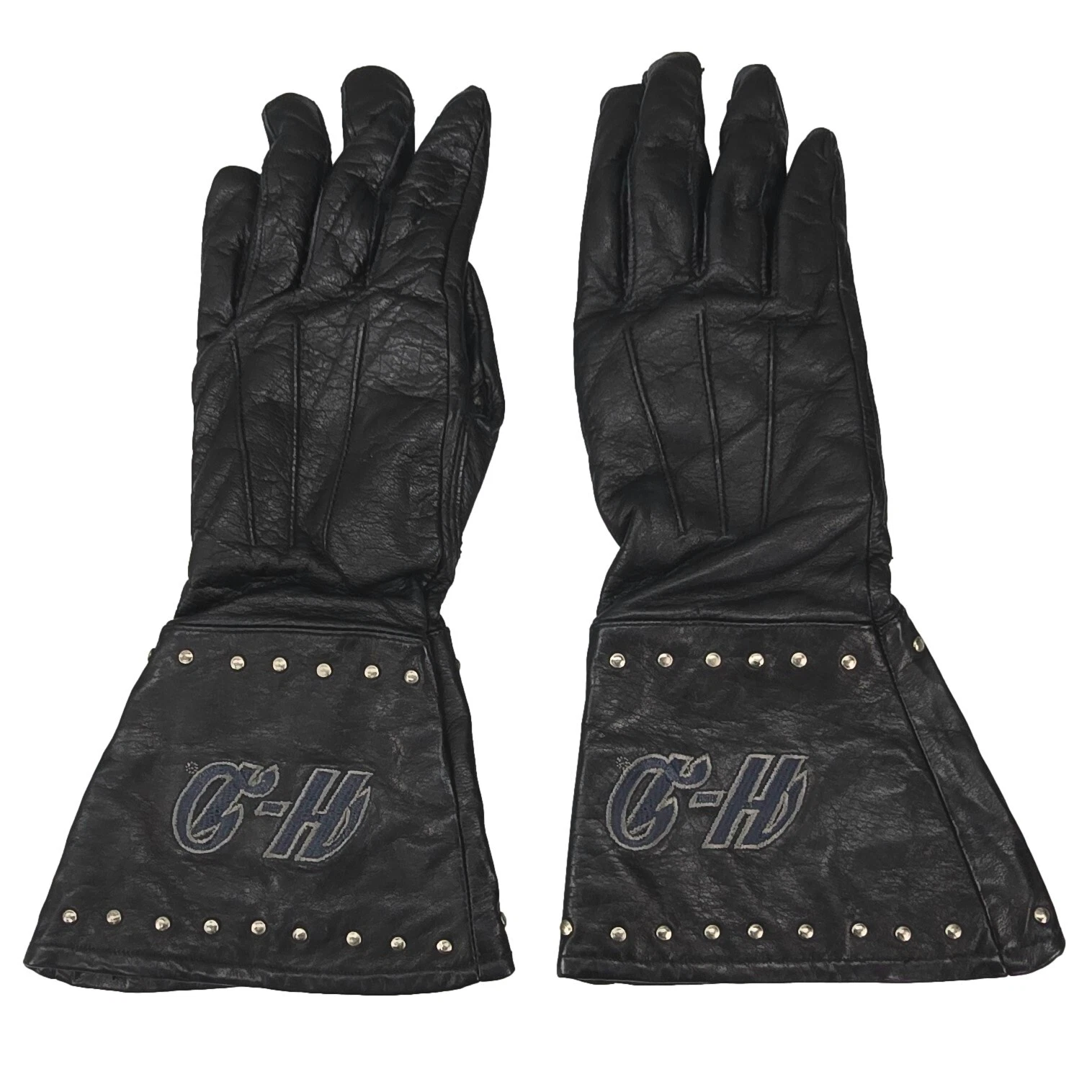 Harley Davidson Women’s XS Black Leather Gauntlet Motorcycle Gloves Lined Padded