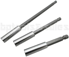 3pc Magnetic Bit Extensions Holder 1/4 Hex Shank 3" 4" 6" Quick Change Screw Tip