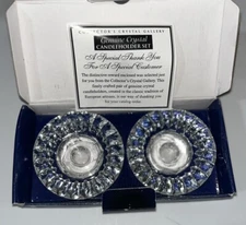 Genuine Crystal Candleholder Set by Collector's Crystal Gallery In Box