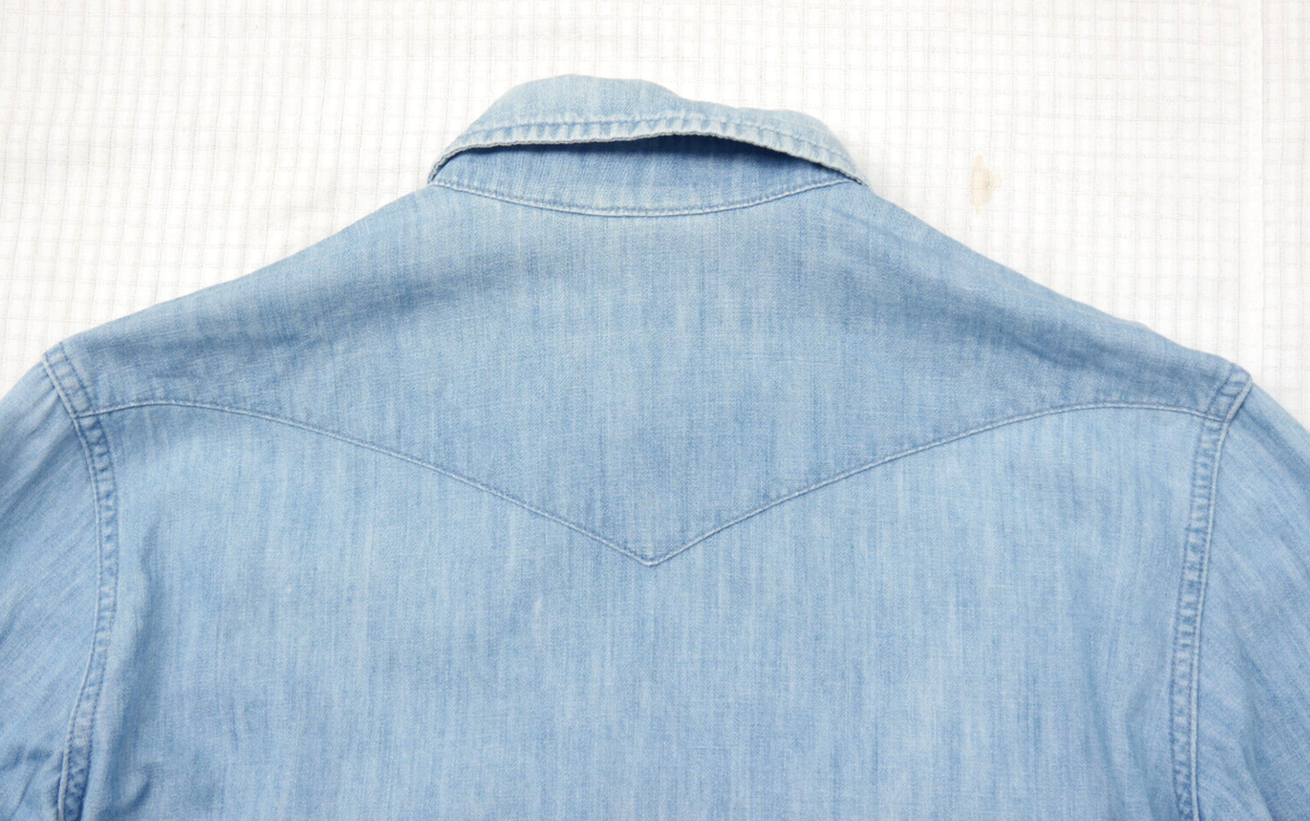 John Lawrence Sullivan 2 Pockets Denim Snap Button Shirt Sz 34 