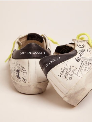 Golden Goose JOURNEY GRAFFITI SUPERSTARS Neon Laces Size 37 - Picture 4 of 16