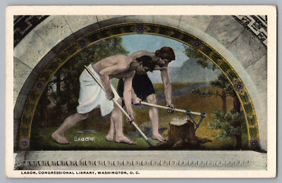 Labor Congressional Library Washington D.C. Postcard