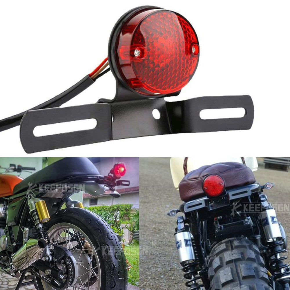 Mount License Plate Tail Light For Harley Chopper Bobber Cafe