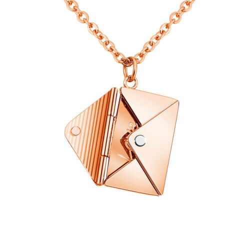 Personslized Envelope Locket Necklace Love Letter Pendant Jewelry Christmas Gift - Picture 4 of 15