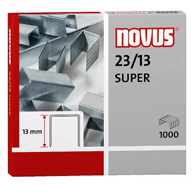 1000 x Heftklammern Novus  042-0533, 23/13 SUPER, verzinkt, Tackerklammern