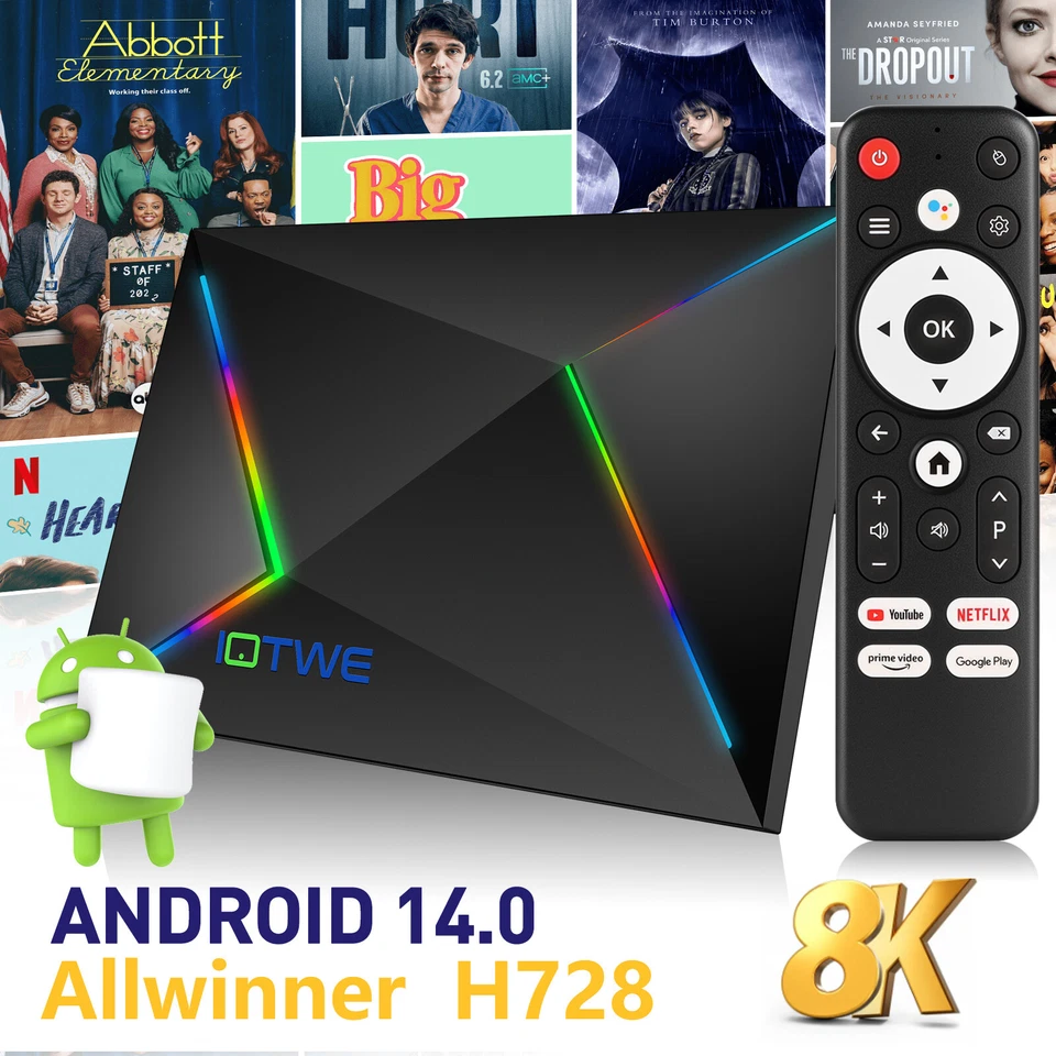 IOTWE 2025 Android 14.0 Smart TV BOX 64 GB 32 GB WIFI6 Netzwerk Media Player Octa Core