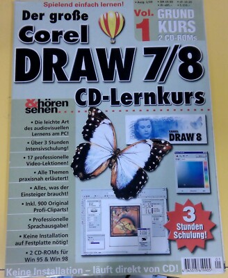 Der große Corel DRAW 7/8 CD-Lernkurs Vol. 1 - 01/99 - 2 CD-ROMs/Win 95 & Win 98