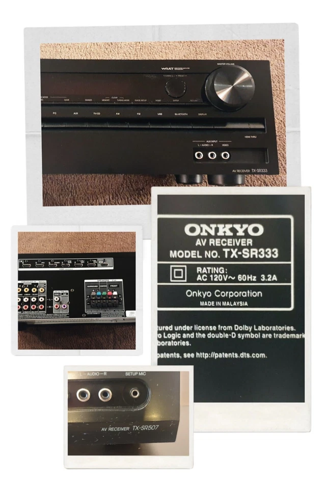 Onkyo TX-SR333 5.1-Channel ⭐Home Theater Receiver with Bluetooth *READ* ⭐ - Image 2 of 4