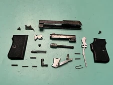 USED FACTORY FIE TITAN 25 PARTS SILVER SLIDE BARREL TRIGGER HAMMER GRIPS *ROUGH*