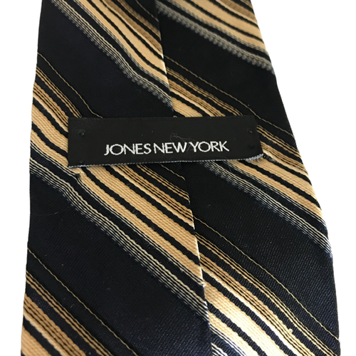 Cravatta collo Jones New York uomo seta 61"L 3,75 W Made in USA a righe - Foto 3 di 3