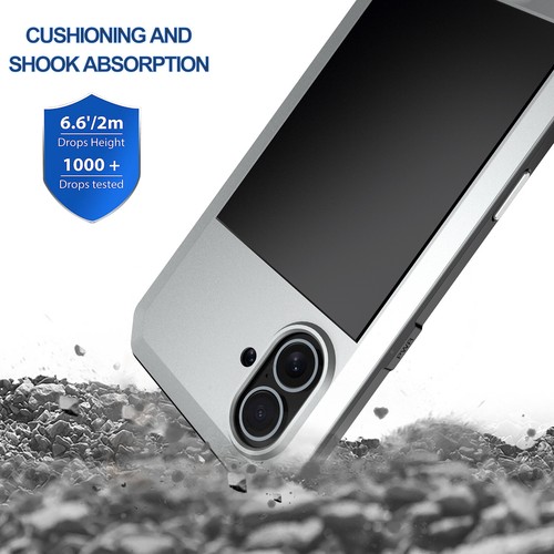 For iPhone 16 Plus 16 Pro Max Shockproof Heavy Duty Metal Protection Case Cover - Picture 27 of 70