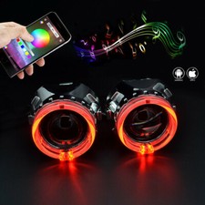 2.5 Rgb Led Angle Eyes Halo Ring Shrouds For Bixenon Projector Lens Bluetooth 2.5 Rgb Led Angle Eyes Halo Ring Shrouds For Bixenon Projector Lens Bluetooth
