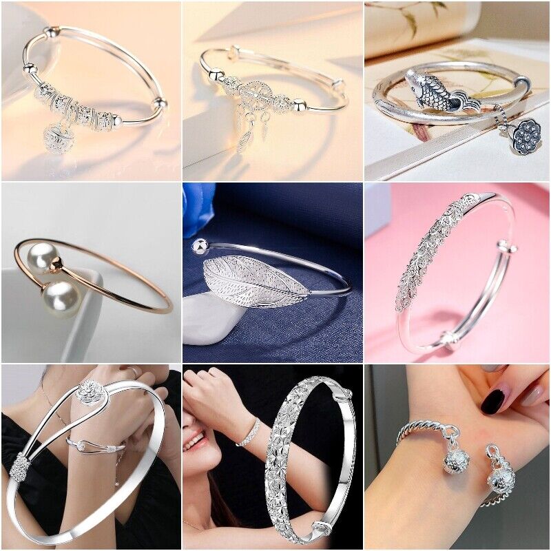 Elegant 925 Silver Dreamcatcher Bracelet Cuff Bangle Women Wedding Jewelry  Gifts | eBay