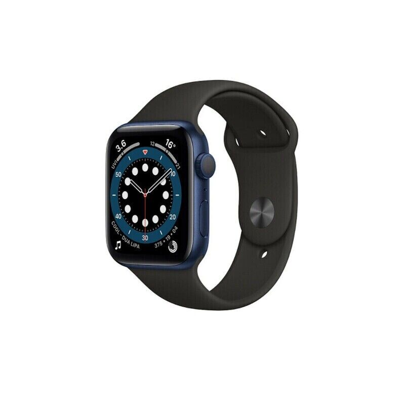 Apple Watch Series 6 (GPS+ UNLOCKED 44mm )Blue Aluminum Case w/ Black band