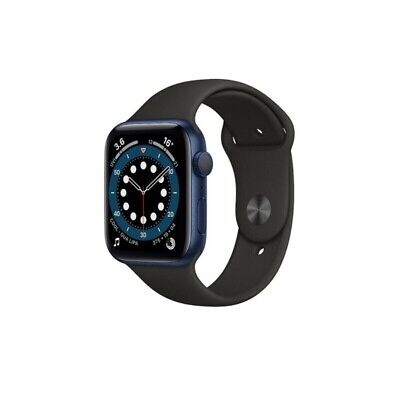 Apple Watch Series 6 (GPS+ UNLOCKED 44mm )Blue Aluminum Case w/ Black band  | eBay