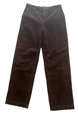 Polo Ralph Lauren Youth Boys Flat-Front Corduroy Pants Brown 16 Large 28''