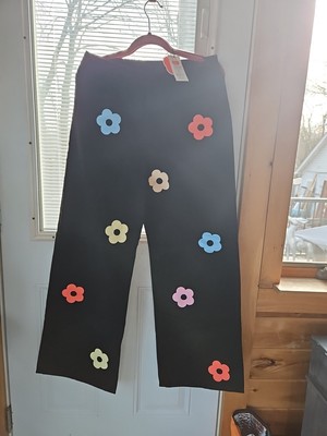 Cider Black Jeans W/Flowers BNWT Size XL